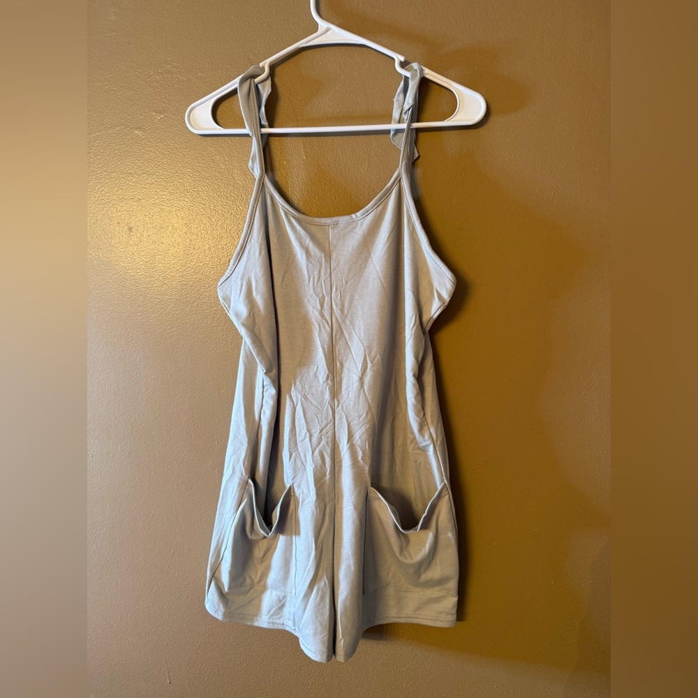 Gray Sleeveless Romper